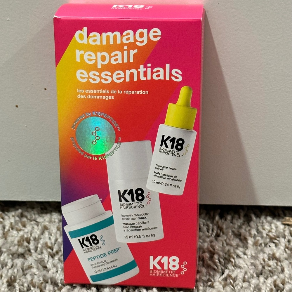 K18 Damage Repair Essentials 3-Step Mini Kit Shampoo Mask Oil Set NEW